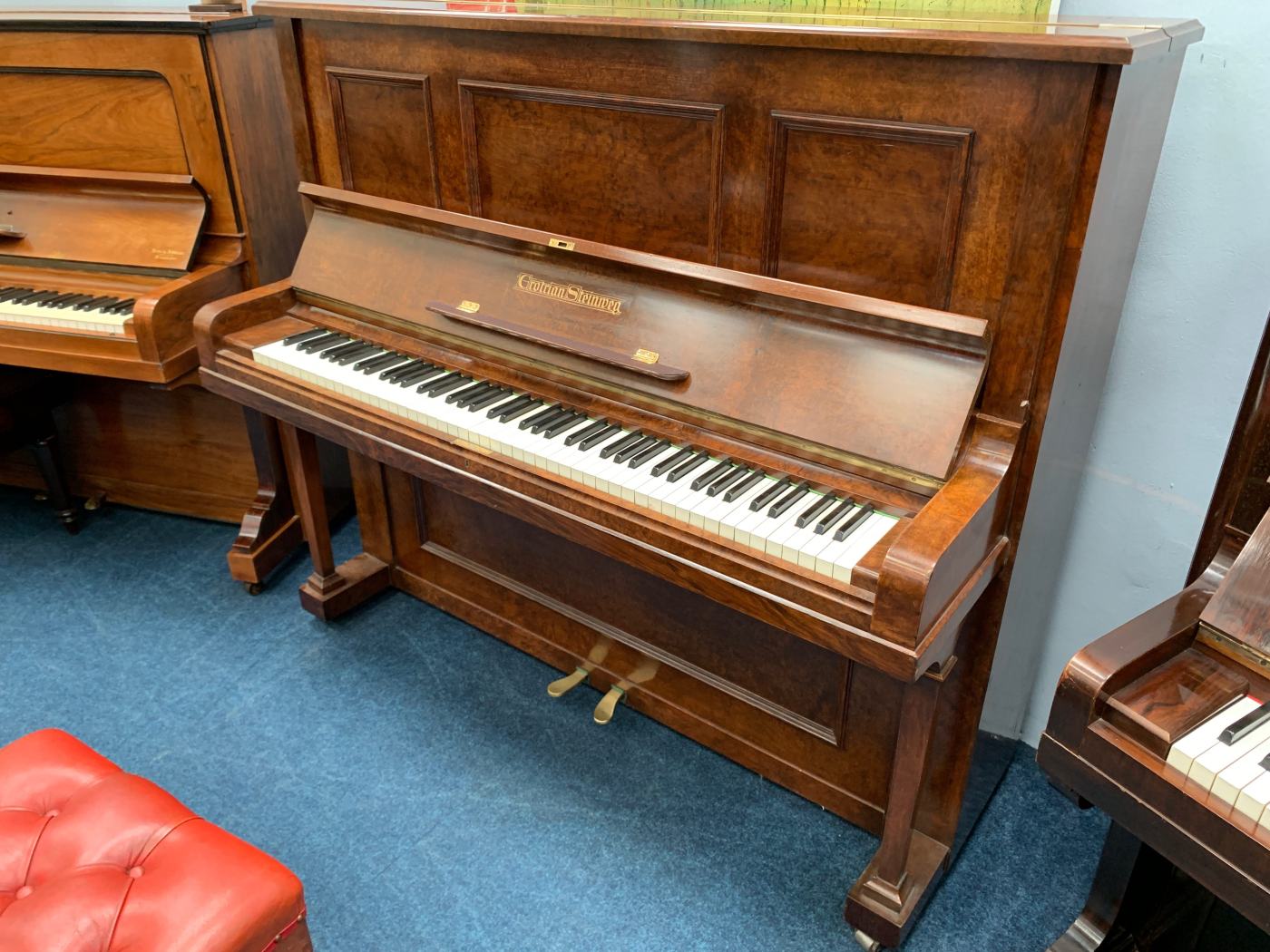 Grotrian Steinweg upright Piano in walnut – Featured image – Roberts Pianos Oxford