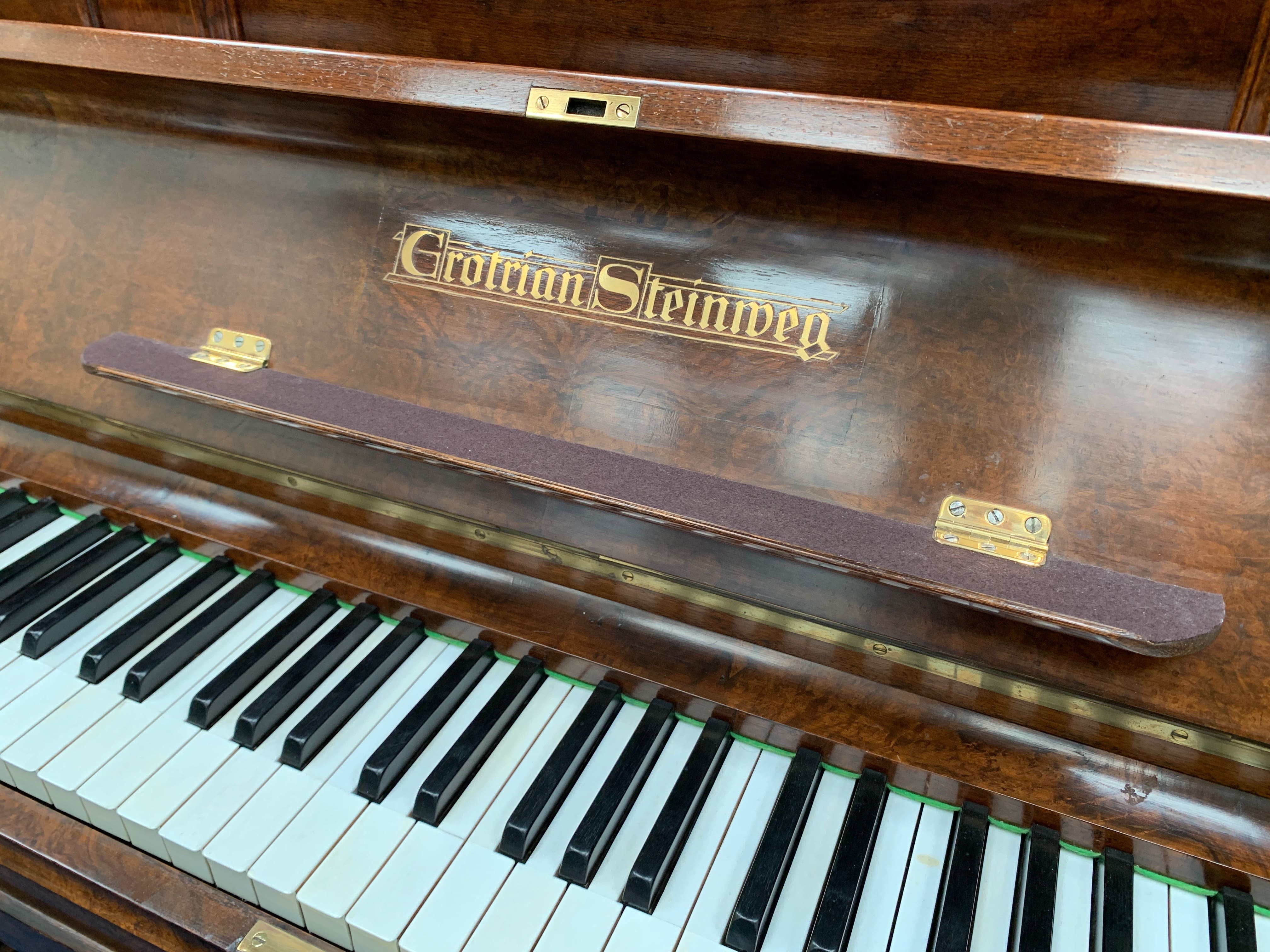 Grotrian Steinweg upright Piano in walnut – Gallery image – Roberts Pianos Oxford
