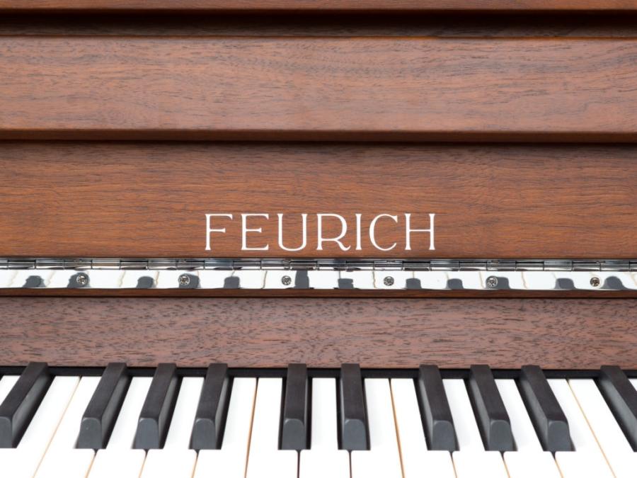 Feurich 123 Vienna Premium upright Piano in walnut – Gallery image – Roberts Pianos Oxford