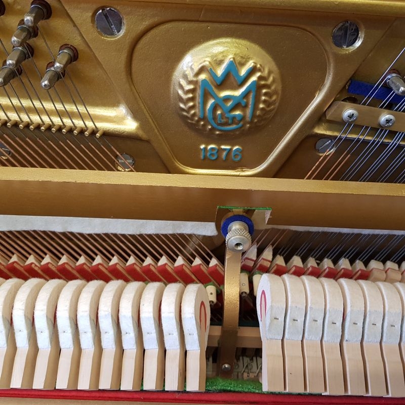 Welmar upright Piano in teak – Gallery image – Roberts Pianos Oxford