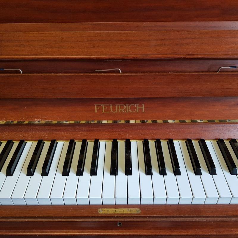 Feurich 120 upright Piano in light rosewood/cherry – Gallery image – Roberts Pianos Oxford