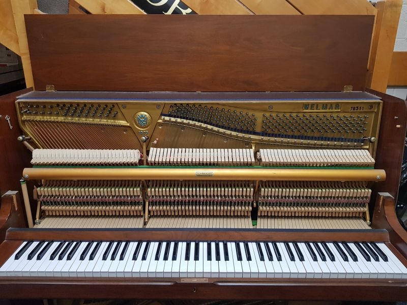 Welmar upright Piano in walnut – Gallery image – Roberts Pianos Oxford