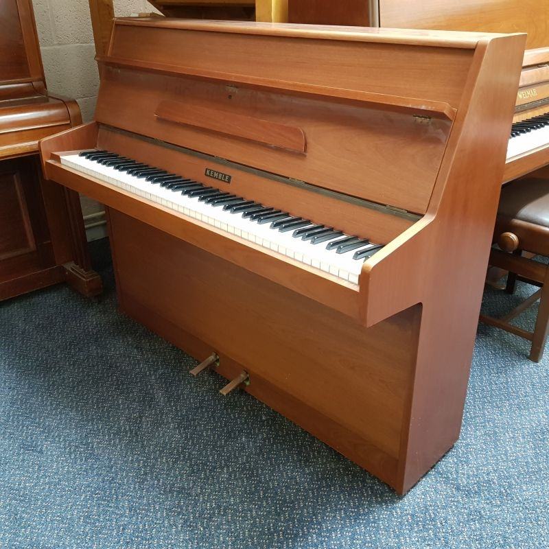 Kemble upright Piano in crown cut mahogany – Featured image – Roberts Pianos Oxford