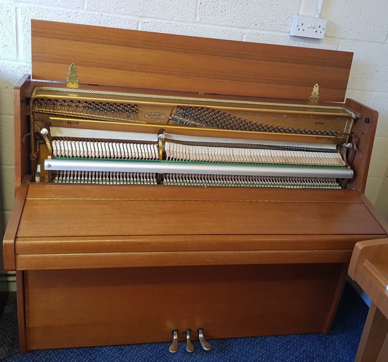 Knight K10 upright Piano in teak – Gallery image – Roberts Pianos Oxford