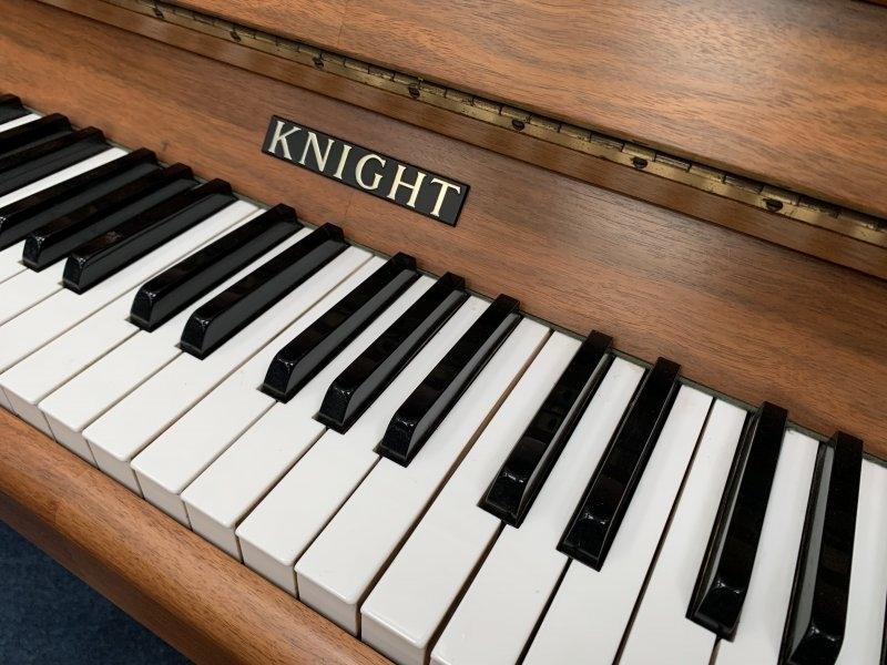 Knight K20 upright Piano in walnut – Gallery image – Roberts Pianos Oxford