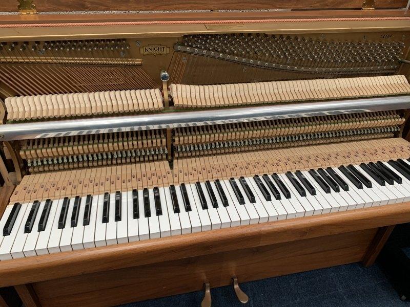 Knight K20 upright Piano in walnut – Gallery image – Roberts Pianos Oxford