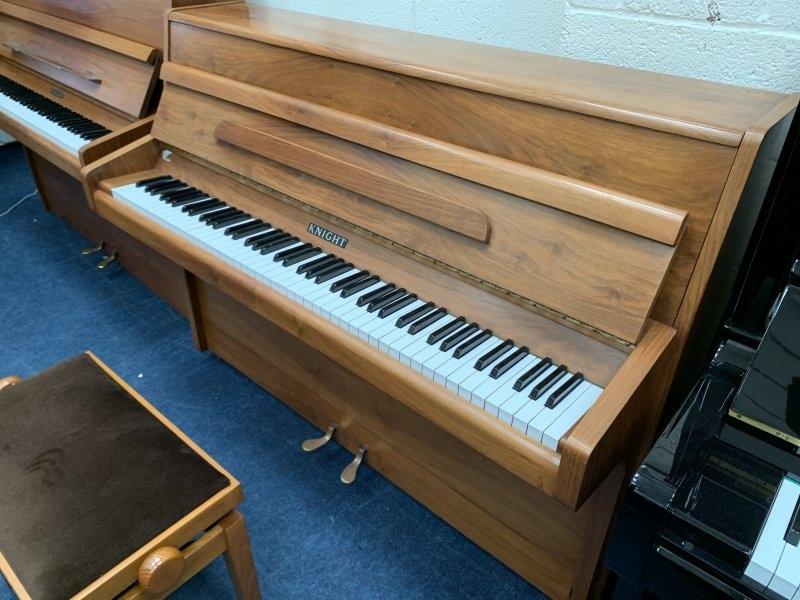 Knight K20 upright Piano in walnut – Featured image – Roberts Pianos Oxford