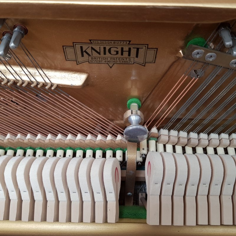 Knight K10 upright Piano in teak – Gallery image – Roberts Pianos Oxford