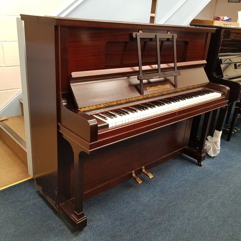 Grotrian Steinweg 120 upright Piano in Mahogany – Featured image – Roberts Pianos Oxford