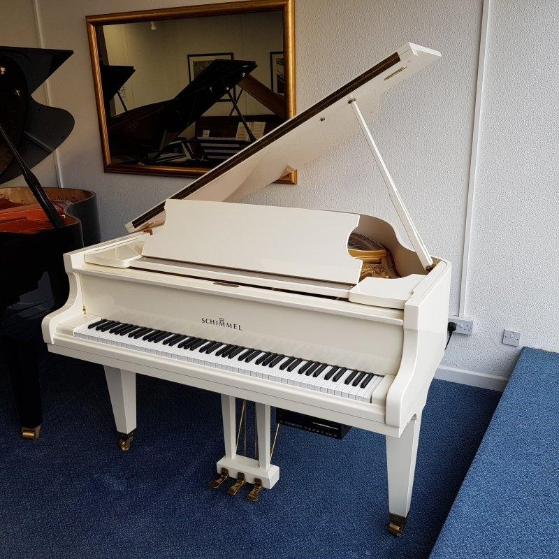 Schimmel with PianoDisk grand Piano in white – Gallery image – Roberts Pianos Oxford