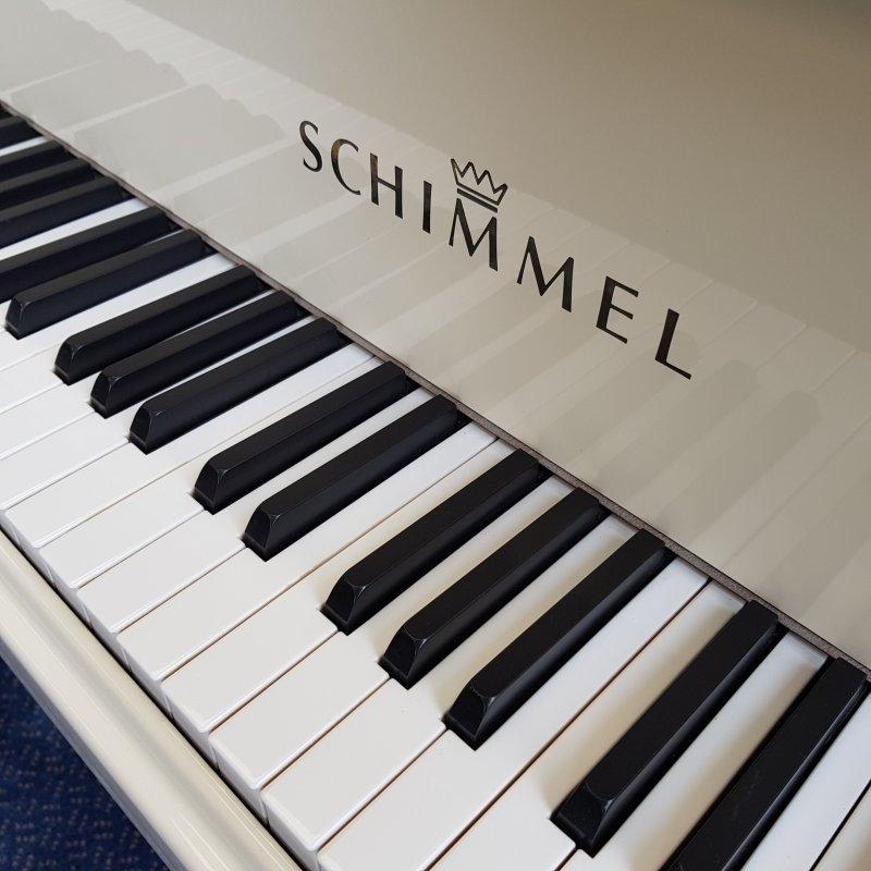 Schimmel with PianoDisk grand Piano in white – Gallery image – Roberts Pianos Oxford