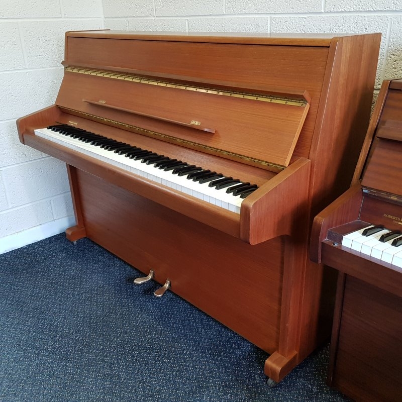Knight K10 upright Piano in light teak – Gallery image – Roberts Pianos Oxford