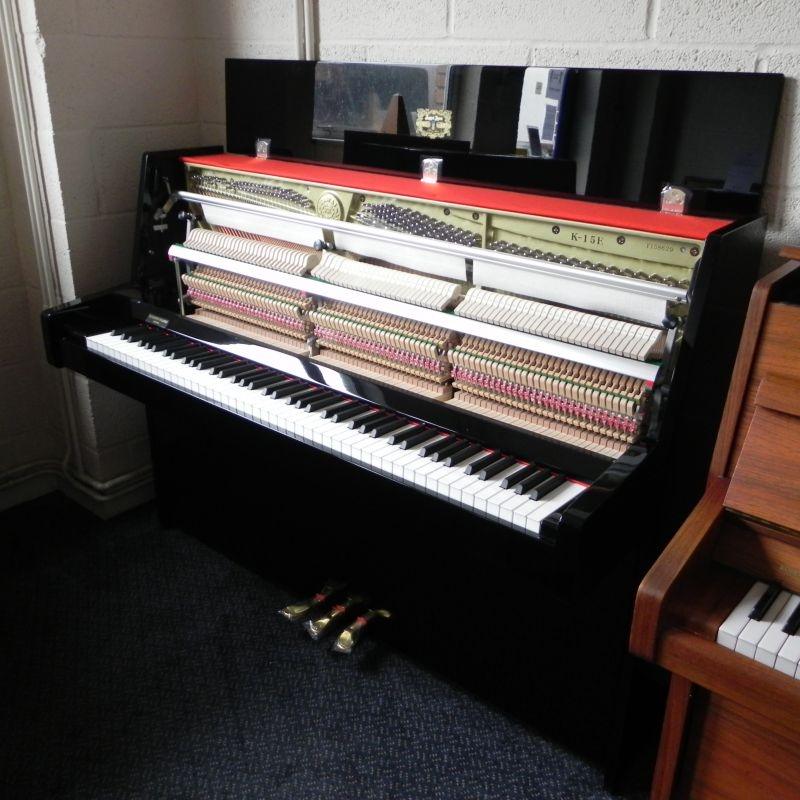Kawai K-15E upright Piano in black polyester – Gallery image – Roberts Pianos Oxford