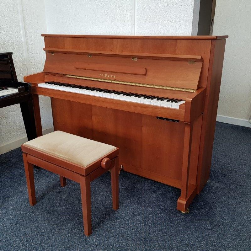 Yamaha P112 NTS upright Piano in Cherry satin – Featured image – Roberts Pianos Oxford