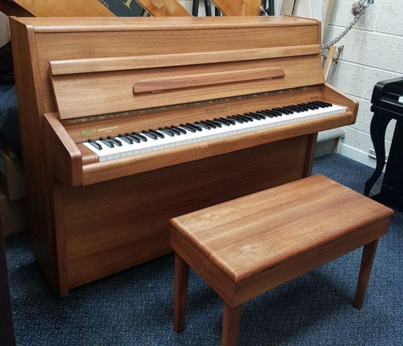 Knight K6 upright Piano in satin light rosewood – Featured image – Roberts Pianos Oxford
