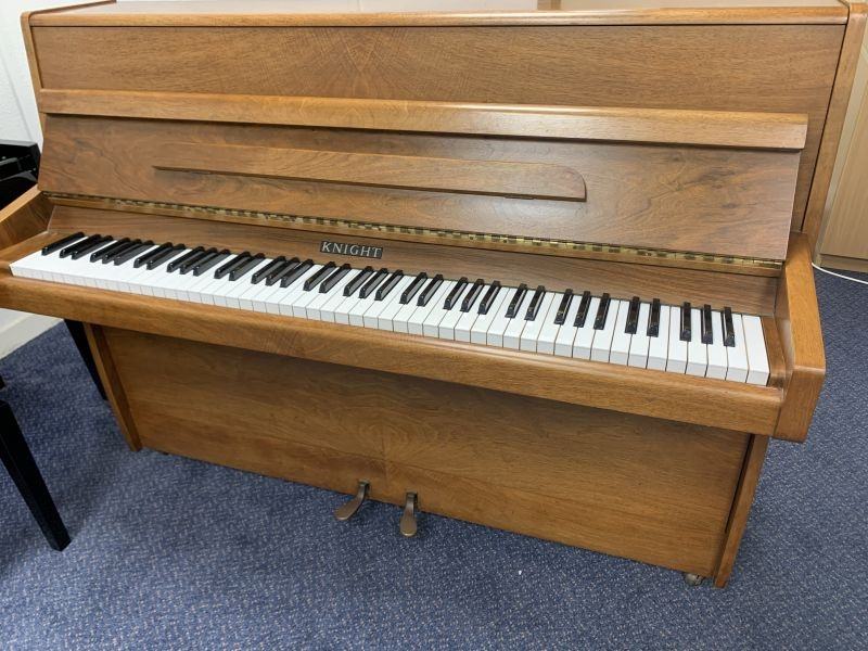 Knight K6 (20) upright Piano in walnut satin – Featured image – Roberts Pianos Oxford