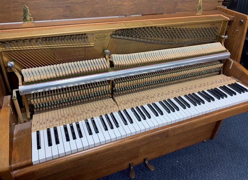Knight K6 (20) upright Piano in walnut satin – Gallery image – Roberts Pianos Oxford