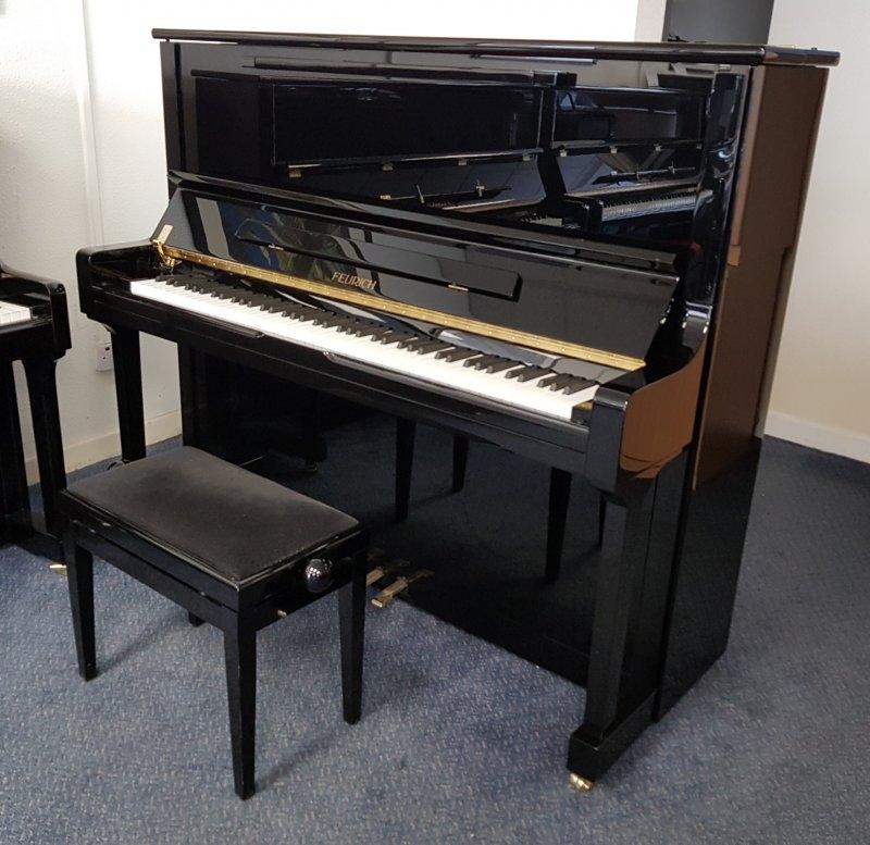 Feurich 133 Concert upright Piano in Black – Gallery image – Roberts Pianos Oxford
