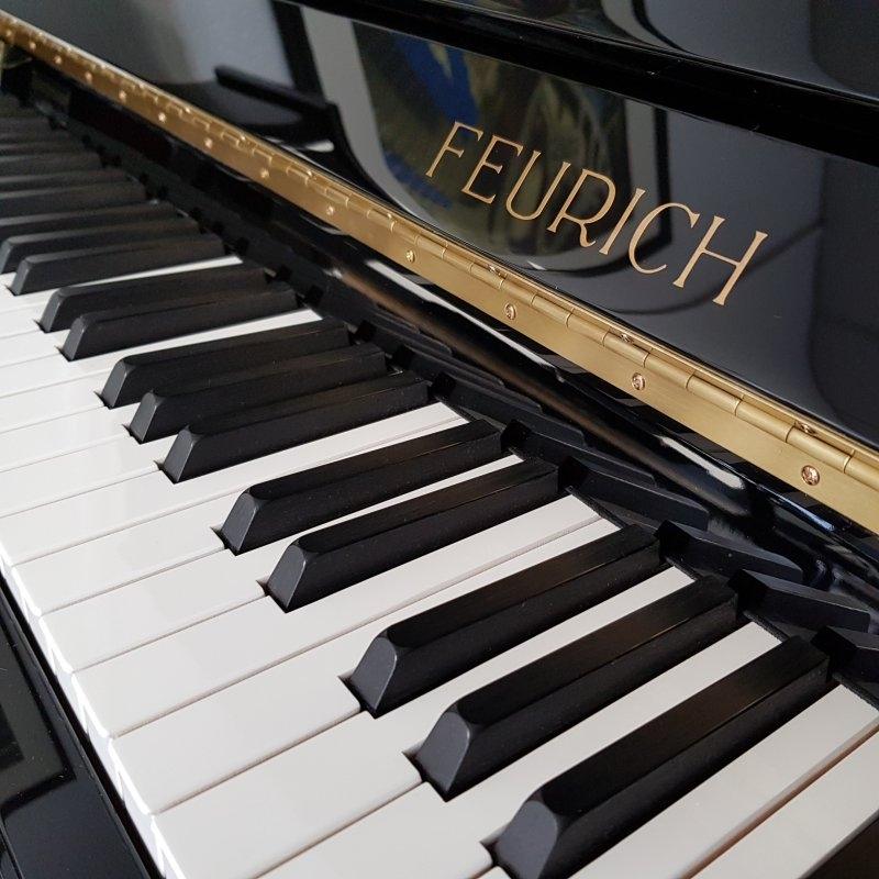 Feurich 133 Concert upright Piano in Black – Gallery image – Roberts Pianos Oxford