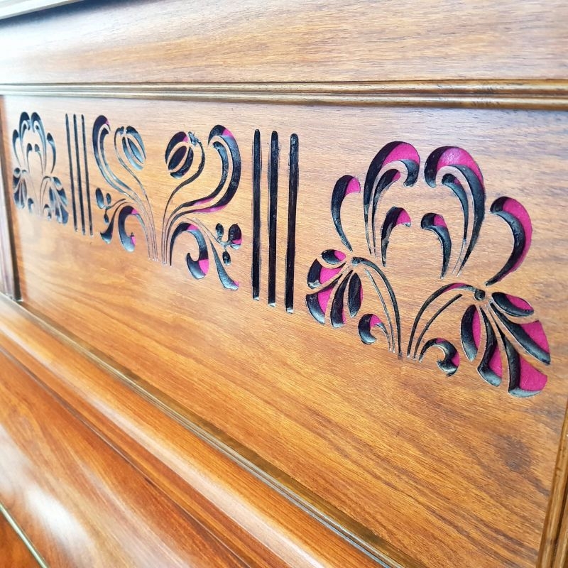 Grotrian Steinweg upright Piano in light rosewood – Gallery image – Roberts Pianos Oxford