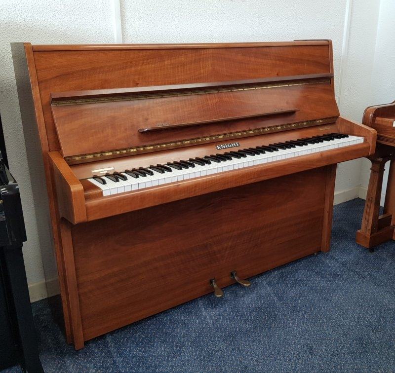 Knight K10 upright Piano in Walnut matt polyester – Featured image – Roberts Pianos Oxford