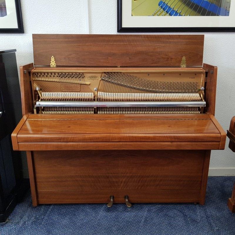 Knight K10 upright Piano in Walnut matt polyester – Gallery image – Roberts Pianos Oxford