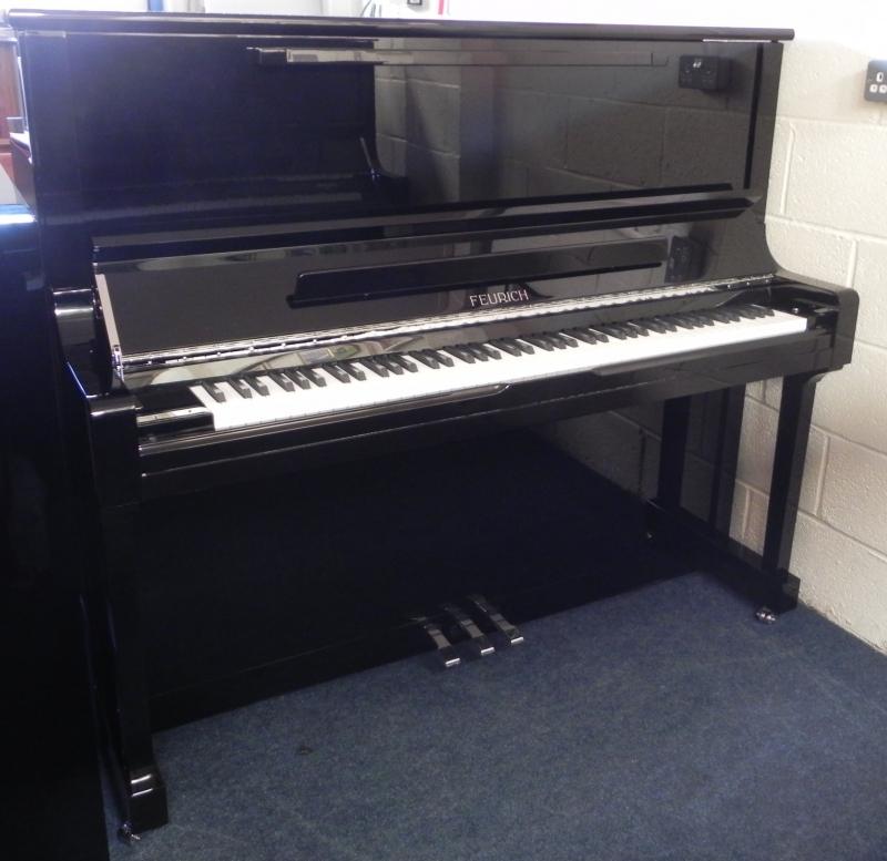 Feurich 133 Concert upright Piano in Black Gloss – Featured image – Roberts Pianos Oxford