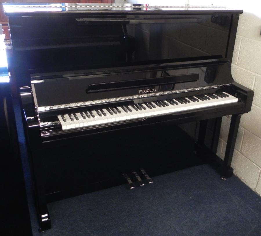 Feurich 133 Concert upright Piano in Black Gloss – Gallery image – Roberts Pianos Oxford