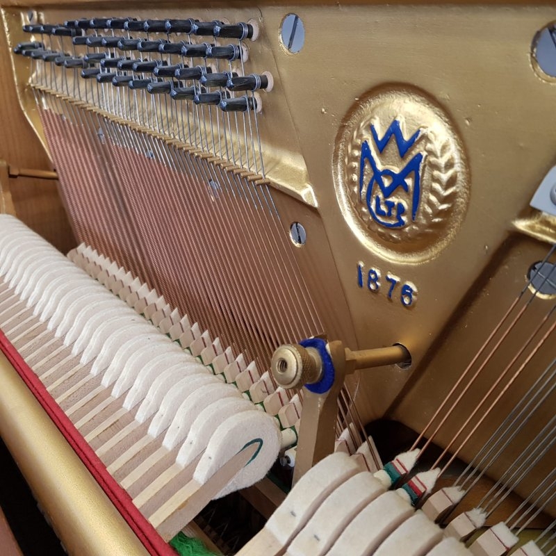 Welmar upright Piano in Teak – Gallery image – Roberts Pianos Oxford