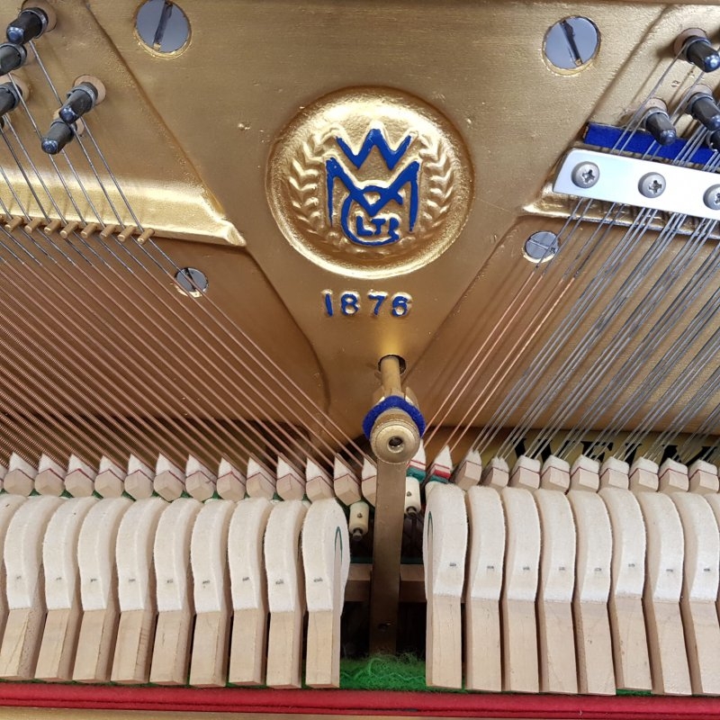 Welmar upright Piano in Teak – Gallery image – Roberts Pianos Oxford