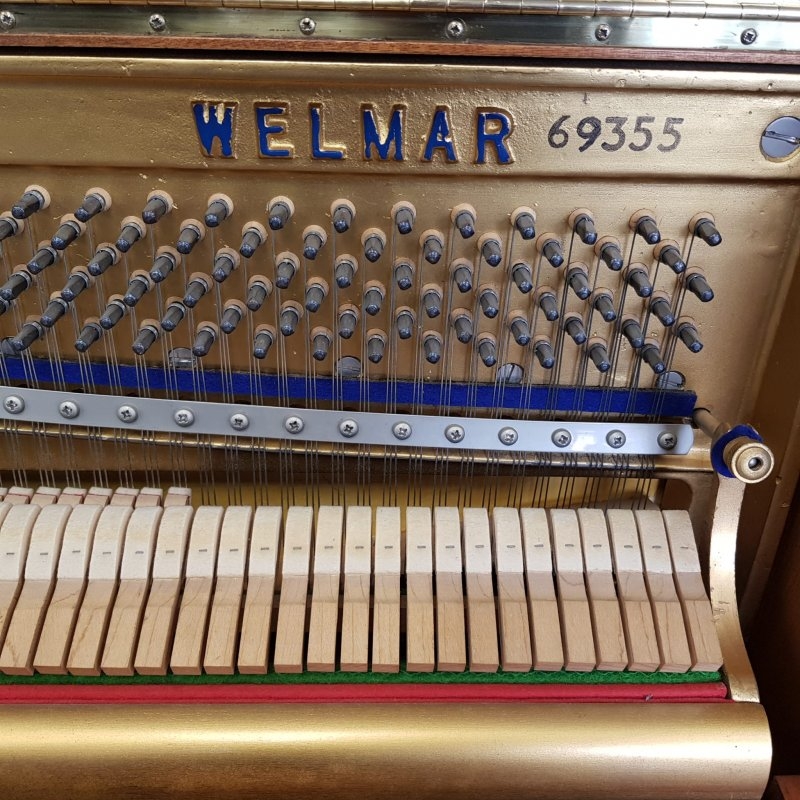 Welmar upright Piano in Teak – Gallery image – Roberts Pianos Oxford