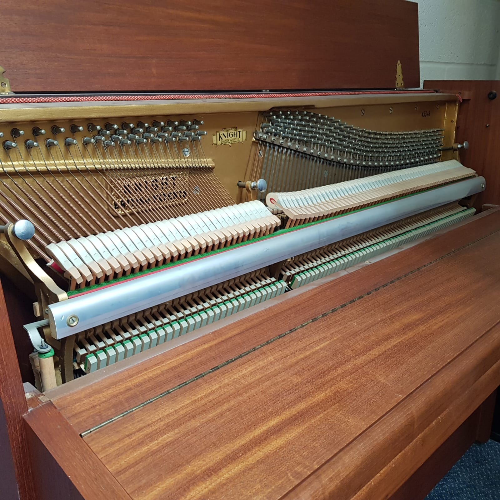 Knight upright Piano in teak – Gallery image – Roberts Pianos Oxford