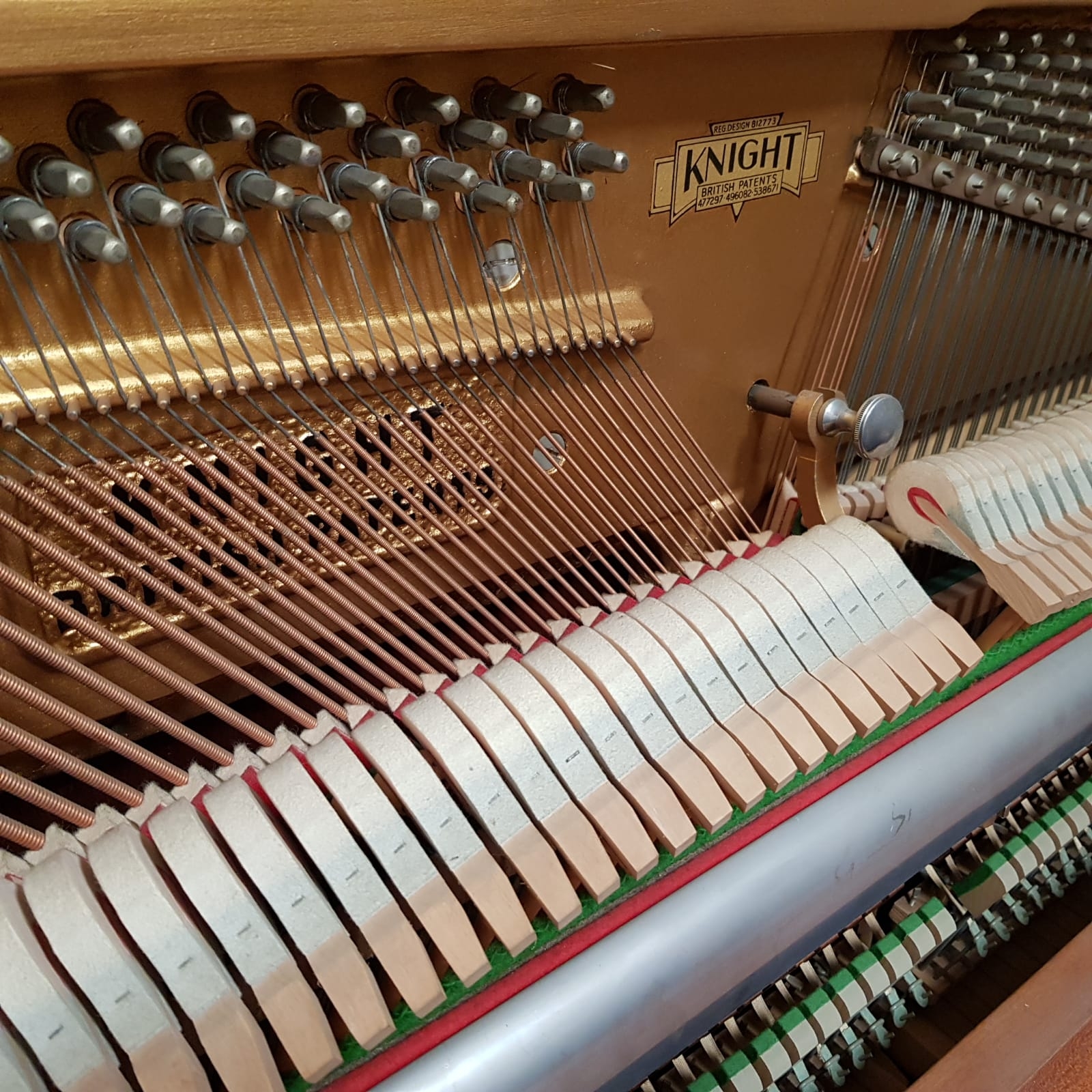 Knight upright Piano in teak – Gallery image – Roberts Pianos Oxford