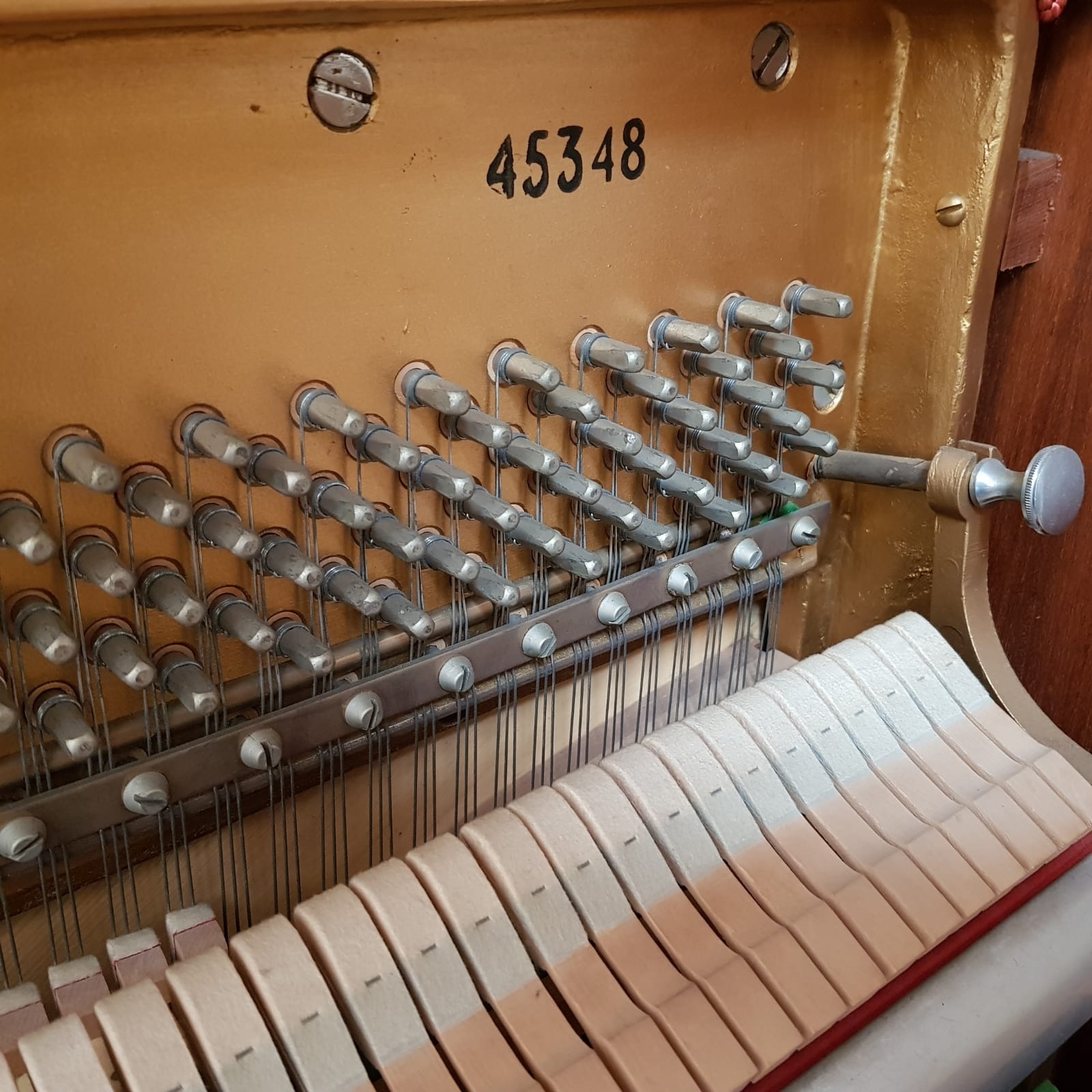 Knight upright Piano in teak – Gallery image – Roberts Pianos Oxford