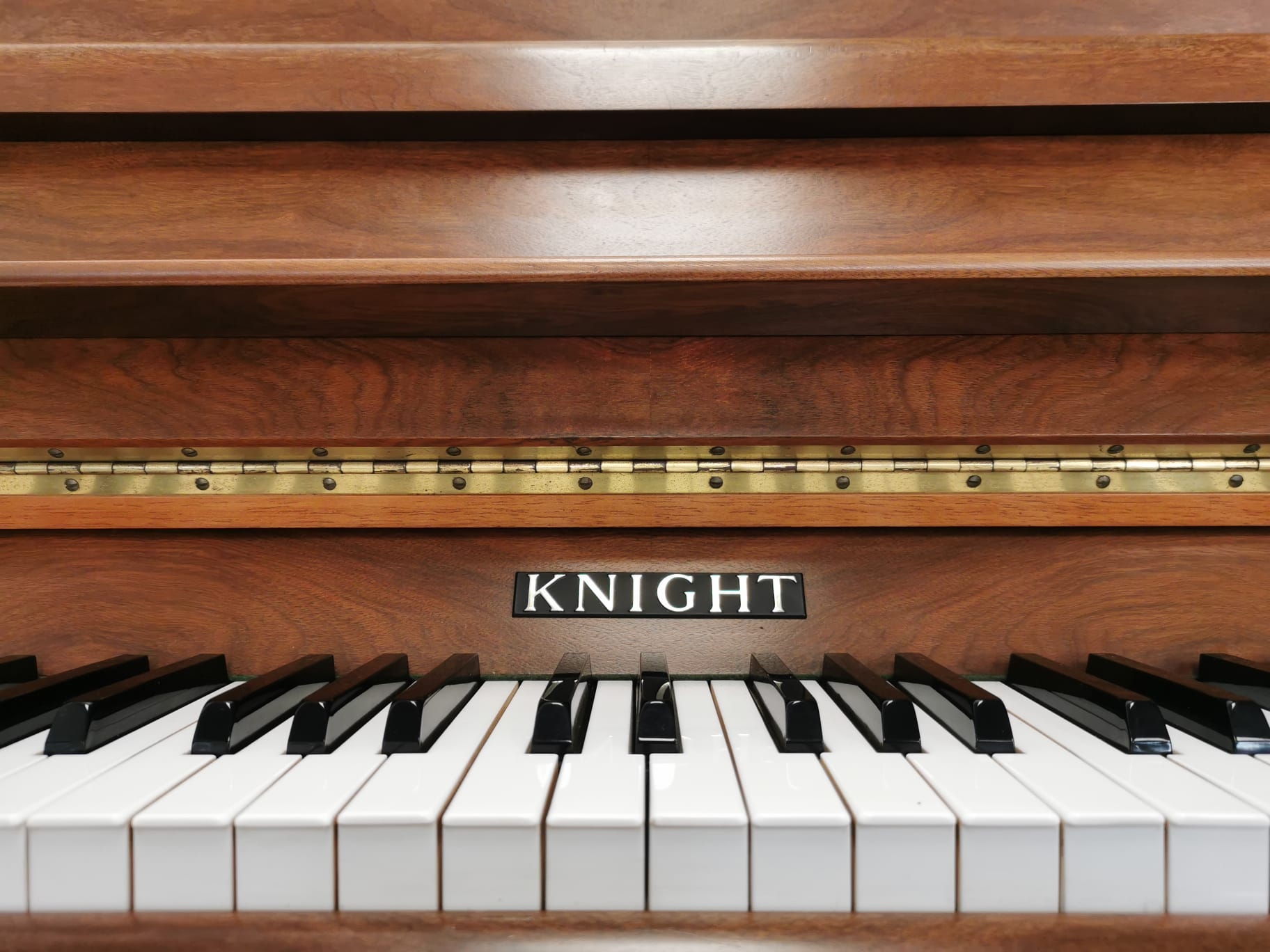 Knight upright Piano in Walnut – Gallery image – Roberts Pianos Oxford