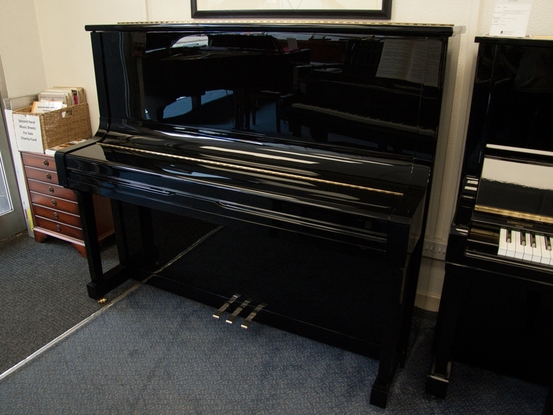 Feurich 133 upright Piano in Black – Gallery image – Roberts Pianos Oxford