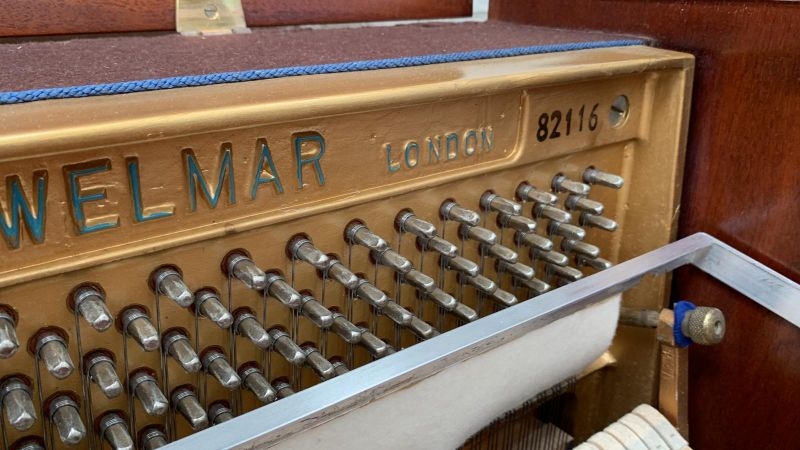 Welmar upright Piano in walnut – Gallery image – Roberts Pianos Oxford