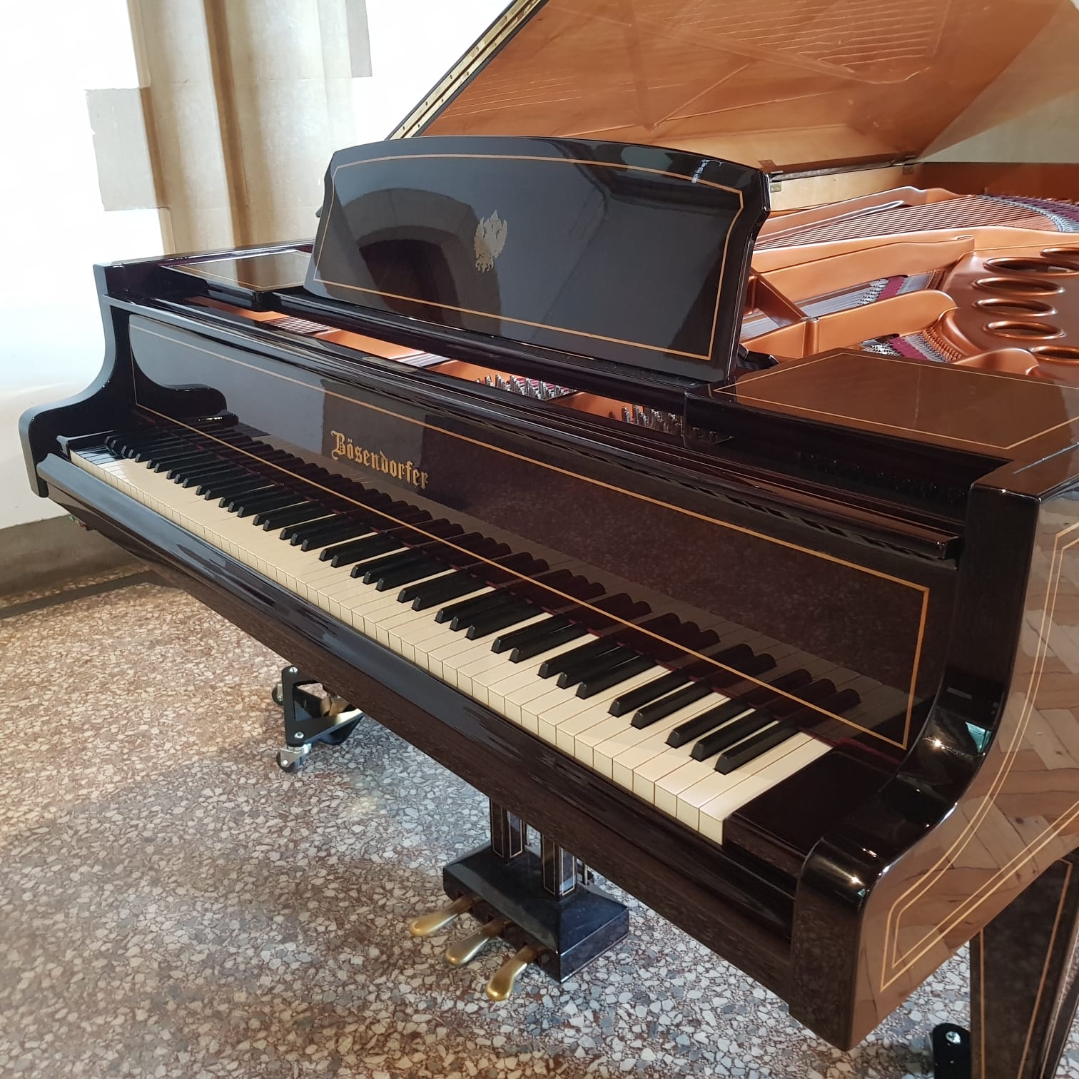 Bosendorfer Imperial grand Piano in dark walnut – Gallery image – Roberts Pianos Oxford