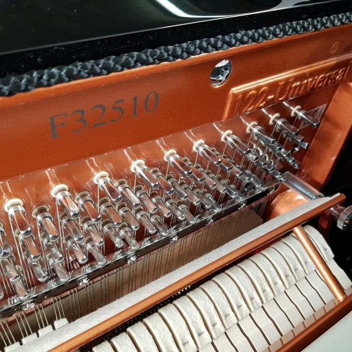 Feurich 122 upright Piano in Black – Gallery image – Roberts Pianos Oxford