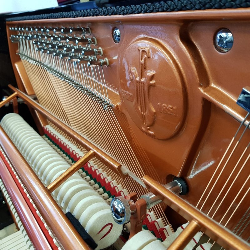 Feurich 122 upright Piano in Black – Gallery image – Roberts Pianos Oxford