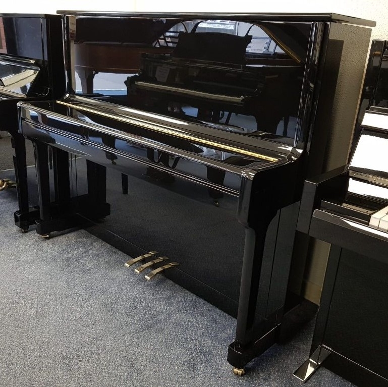 Feurich 122 upright Piano in Black – Gallery image – Roberts Pianos Oxford