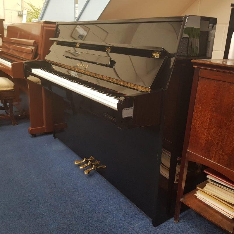 Yamaha C110A upright Piano in Bright black – Featured image – Roberts Pianos Oxford