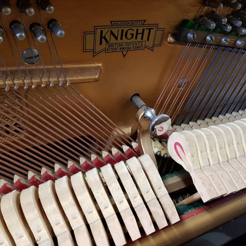 Knight K I5 upright Piano in black polyester – Gallery image – Roberts Pianos Oxford