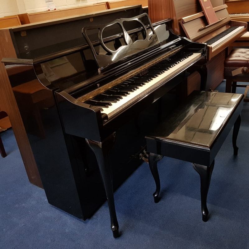Knight K I5 upright Piano in black polyester – Featured image – Roberts Pianos Oxford