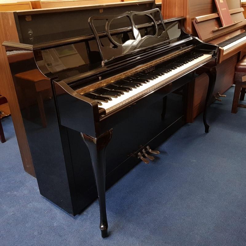 Knight K I5 upright Piano in black polyester – Gallery image – Roberts Pianos Oxford