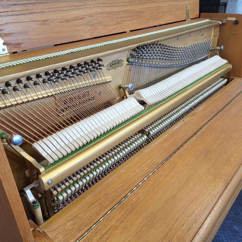 Knight K10 upright Piano in teak – Gallery image – Roberts Pianos Oxford
