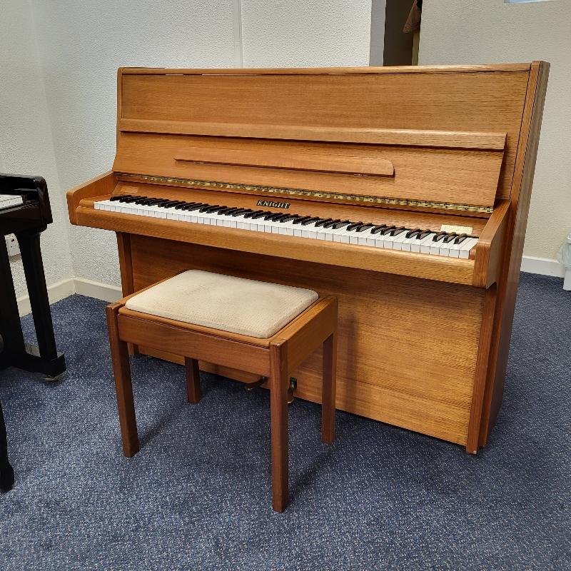 Knight K10 upright Piano in teak – Featured image – Roberts Pianos Oxford