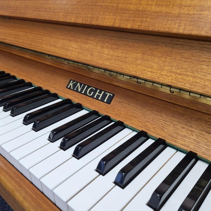 Knight K10 upright Piano in teak – Gallery image – Roberts Pianos Oxford