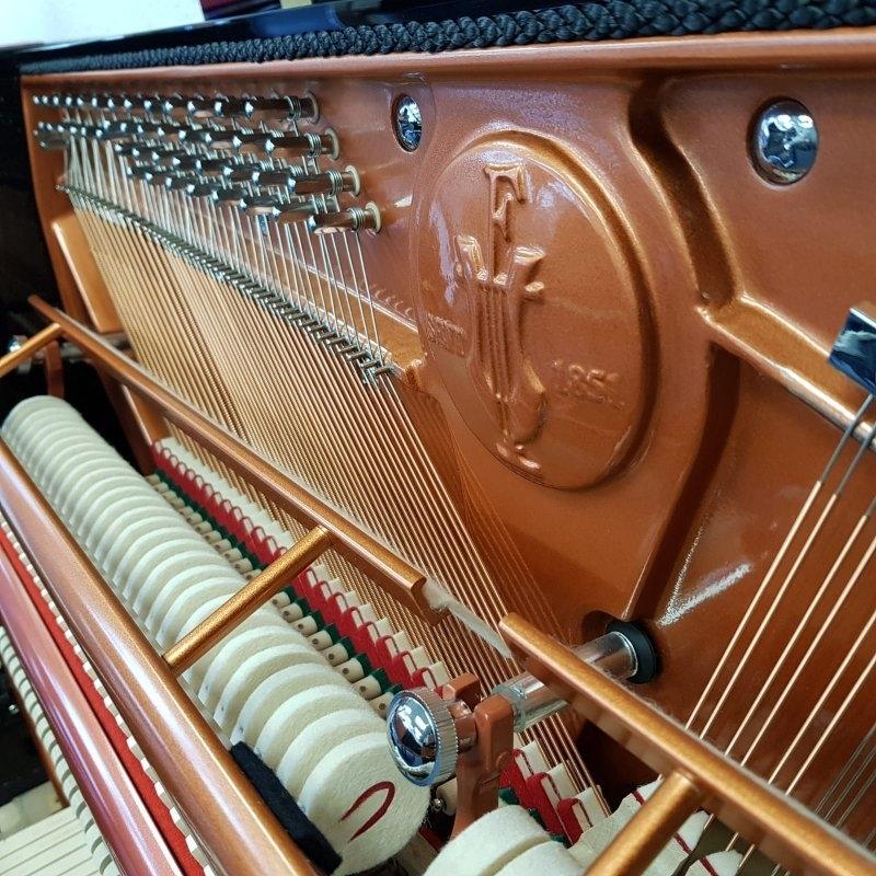 Feurich 122 upright Piano in Black – Gallery image – Roberts Pianos Oxford