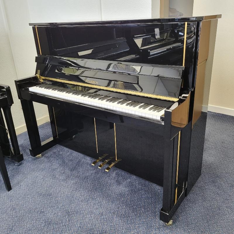 Feurich 125 upright Piano in Black – Featured image – Roberts Pianos Oxford